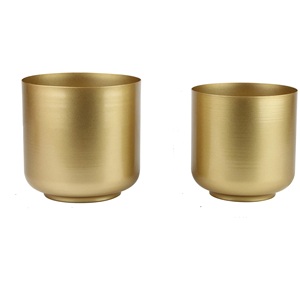 Macetas de Metal Decorativas para Jardín, Diseño Artesanal con Acabado Dorado Ecológico, Tamaño Grande, Decoración para Hogar y Hotel - Product Image 2