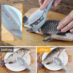 Plastic <b>Fish</b> Scale Remover <b>Scaler</b> with Built In Container Foldable <b>Fish</b> Skin Cleaning Tool for Kitchen - Product Image 5