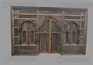 Marco de madera excavado Jali para boda, decoración india tradicional, placa de entrada de madera hecha a mano - Product Image 2