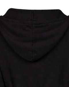 Sudadera con capucha negra para mujer, corte ajustado, manga larga, forro polar de algodón, estilo casual urbano, con cremallera, logotipo personalizado, fábrica ODM - Product Image 6