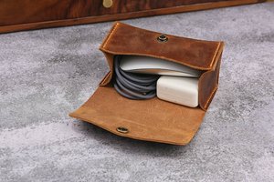 Top Selling Leather Cable Organizer Premium <b>Desk</b> Cord Tidy Earphone Wire Management Wrap Charger Keeper Premium LCO-0070 - Product Image 4