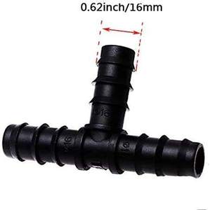 Conectores en T de PVC negro de 16 mm con púas para tuberías de riego por goteo, accesorios para agricultura, granjas, invernaderos, césped, jardín y tuberías de agua para el hogar. - Product Image 6