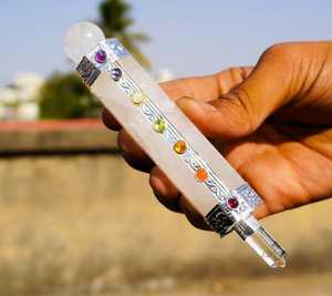 Wholesale Natural Agate Clear Quartz <b>Crystals</b> 7 Chakra Healing Stick 7 Chakra clear Quartz Healing <b>Wand</b> - Product Image 1