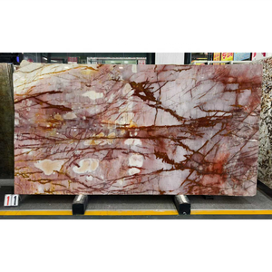 Populaire quatre saisons rose marbre poli marbre dalle maison Villa dosseret fond mur décor rose marbre vanité dessus de Table - Product Image 2