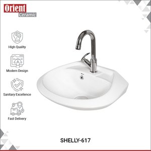Vasque murale en céramique blanche de qualité supérieure, certifiée ISO, fournie en gros par un fournisseur indien. - Product Image 2