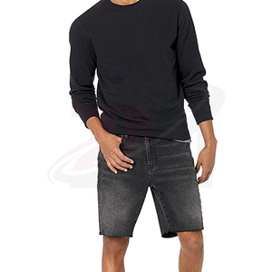 Men's Distressed Black Denim Shorts Straight Leg Mid Waist Cotton Casual Summer Wear Pocket Casual Jean Shorts Custom Logo - Product Image 4