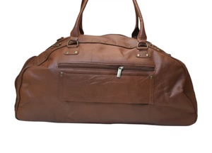 Elegant Brown Leather Travel Duffle Bag Cabin Size Carry On with Multi Storage <b>Pockets</b> Wholesale Custom Logo Bulk Order - Product Image 6