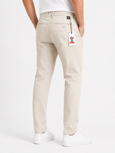 Pantalones Oxford Casuales para Hombre Fly Humble, Color Beige, Corte Recto, Cintura Media, Cierre de Botones, Ligeros, Transpirables, de Lona, Estilo Veraniego - Product Image 3