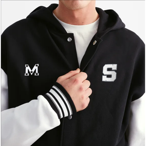 Veste de sport tendance pour homme, coupe ajustée, haute qualité, performance élite, personnalisable |   Corps en laine, manches en polyester, séchage rapide, respirant - Product Image 6