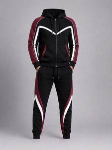 Survêtement unisexe sportif décontracté d'hiver, coupe classique, respirant, en polyester/coton, personnalisable, pour le jogging et le sport - Product Image 3