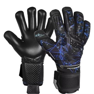 Gants de gardien de but de football, noir, vert néon, doigts entiers, en latex, antidérapants, avec sangle de poignet réglable, respirants, unisexes - Product Image 2