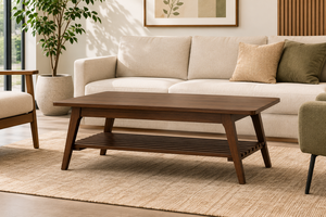 Versatile Modern Durable Rectangular <b>Coffee</b> <b>Table</b> In <b>Walnut</b> Veneer Finish for Living Room Office Waiting Area - Product Image 1