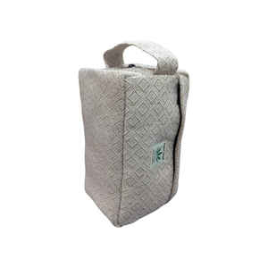 Chanvre végétalien fait à la main grande poignée souple écologique durable pratique fermeture éclair pliable réutilisable voyage pour la mode - Product Image 4