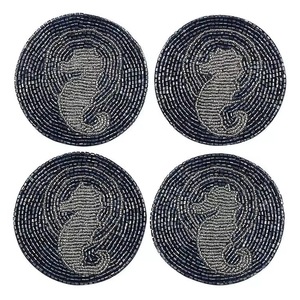 <b>CRYSTAL</b> CRAFTDesign Handmade Glass Beads Embroidery Coasters Round Eco-Friendly Reusable Table <b>Top</b> Wholesale Round Shaped - Product Image 4