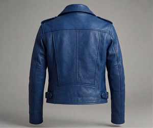 Blouson de moto en cuir véritable pour homme, écologique, respirant, coupe droite, coupe-vent, avec positionnement de logo OEM personnalisé, léger - Product Image 2