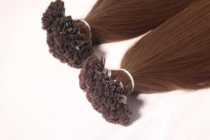 Flat Tip Straight Hair Extensions Vietnamese Remy Hair 100% Warm Chestnut <b>Brown</b> <b>Medium</b> <b>Brown</b> (#6) Double Drawn Ends Machine - Product Image 3