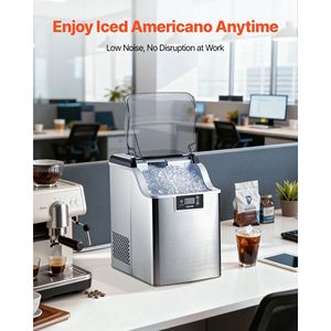 Macchina per il ghiaccio portatile da banco Daily 44 Lbs con funzione autopulente da 4 Lbs, paletta e cestello per la conservazione del ghiaccio, per la produzione di ghiaccio a pepite MA - Product Image 6