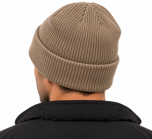 Gorro de Punto Acanalado con Logotipo Personalizado al por Mayor, con Parche de Cuero Grabado, Puño Plegado, Gorro Cálido de Invierno, Unisex, Estilo Urbano, OEM - Product Image 2