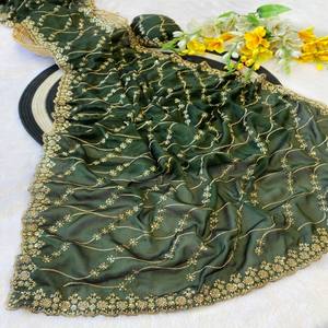 VASTRA COTTAGE Saree de Seda Rangoli Suave Premium con Pallu C de Bordado Multicolor Intenso y Borde con Trabajo de Diseño - Product Image 4