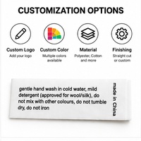 Étiquettes d'entretien personnalisées en satin imprimées avec instructions, étiquettes pour vêtements et articles vestimentaires