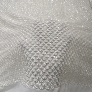 Tissu en crêpe de soie pur de qualité supérieure, élégant, avec broderie perlée à la main, pour vêtements de soirée et collection de mariée, à bon prix. - Product Image 5