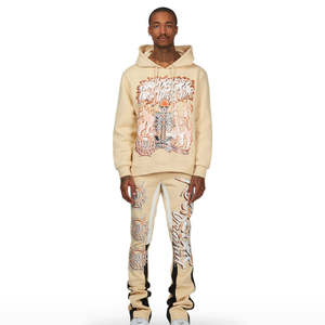 Conjunto de Sudadera con Capucha y Pantalones Acampanados con Pedrería Personalizada, Estilo Urbano - Product Image 4