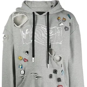 Hoodies de lavagem ácida para homens estilo rua de alta qualidade para uso casual/Hoodies de lavagem ácida para homens lisos de cores e tamanhos mais vendidos