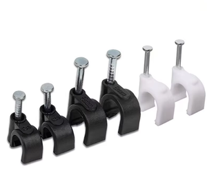 4mm to 40mm <b>U</b> Shape <b>Nail</b> Cable Clip Pipe Fixing Wall Hanging PVC Pipe Wall Clamp Cable Clip Cable Clip 100Pcs/bag Cable Manage - Product Image 2