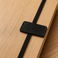 Carnet en cuir à grain de bois naturel LABON A5, pages vierges professionnelles, pour logo personnalisé, esthétique écologique, minimaliste, pour le bureau
