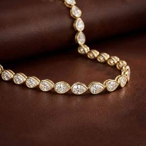 สร้อยคอเทนนิสฮิปฮอปแบบฝังเพชรทรงหยดน้ำ ดีไซน์หรูหรา ขายส่ง - Product Image 3