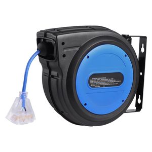 Avvolgicavo retrattile per impieghi gravosi da 80 piedi 12AWG/3C SJTOW, 15 Amp, con presa tripla illuminata, cavi di alimentazione e prolunghe - Product Image 4