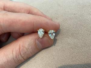 Pendientes de Diamantes de Moissanita de Alta Calidad, Chapados en Oro con Plata de Ley 925, Joyería Clásica Elegante para Mujer, Regalo - Product Image 3