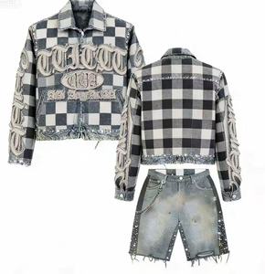 OEM 2026 Streetwear Acid Wash Cargo Men's Loose Vintage Rhinestone Set - High Quality Comfortable Design Outfit - Product Image 6