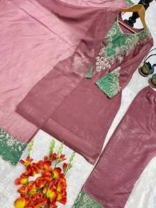 Conjunto de Kurti y Palazzo de Lujo con Bordado de Seda Crujiente y Dupatta de Diseñador - Product Image 2