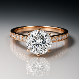 Most Selling Minimalist Round Cut Pave Settings Diamond <b>Ring</b> for Everyday Wear Office Use and Elegant Styling Available In Sale - Product Image 1
