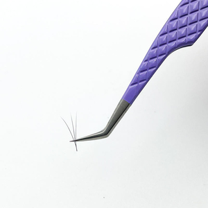 Professional Stainless Steel Eyelash Extension Tweezers New Design Volume Eye Lashes Tool with Fiber Tip Applicator Model - Product Image 2
