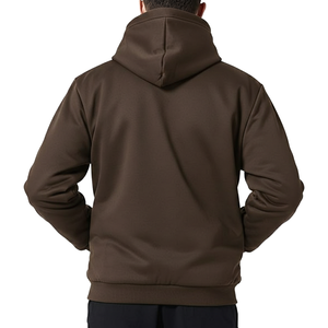 Sweat à capuche zippé pour homme avec imprimé sur les manches, en polaire polyester 240g, entièrement zippé, personnalisable avec logo, veste à capuche pour homme, vêtement d'extérieur - Product Image 5