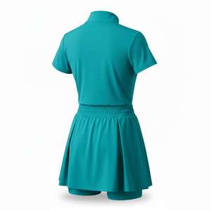 Vestido de Pickleball de Nylon Ajustado de Manga Larga Anti-UV para Mujer, con Media Cremallera, Cintura Alta, Pantalones Cortos 2 en 1, Falda con Bolsillos, Ecológico - Product Image 6
