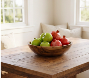 Bol à salade en bois d'acacia avec revêtement émaillé brillant, imprimé, pour une utilisation en cuisine, articles de luxe, qualité alimentaire - Product Image 5