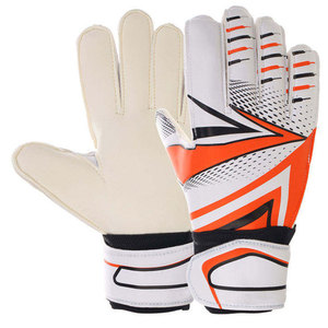 Custom Football Goalkeeper Gloves Full Finger White <b>Black</b> Print Leather <b>Hook</b> And Loop Closure Unisex Breathable Non Slip - Product Image 5