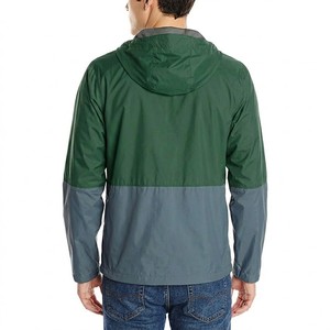 Men Green Grey Color Block Hooded Windbreaker <b>Jacket</b> Lightweight <b>Zip</b> <b>Up</b> Windproof Outdoor Casual Rain <b>Jacket</b> - Product Image 6