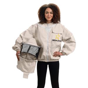 Chaqueta de Apicultor de Algodón en Color Rosa Té con Velo Redondo para Apicultores Profesionales - Product Image 1