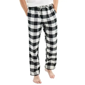 Cheap rate USA Flannel <b>Trouser</b> <b>Men</b> Plaid Pants <b>Elastic</b> Waist Soft Fabric Winter Collection Bulk Price - Product Image 3
