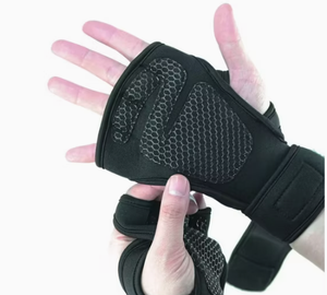 Guantes Negros de Medio Dedo para Levantamiento de Pesas con Soporte para Muñeca, Transpirables, para Entrenamiento Físico, Gimnasio, Deportes de Primavera y Otoño - Product Image 6