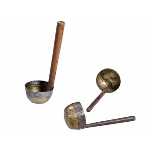 Juego de Cucharones de Hierro Vintage con Mango de Madera, Utensilios de Cocina Tradicionales, Soporte para Utensilios de Cocina, 3 Piezas, Decoración para Colgar en la Pared - Product Image 2