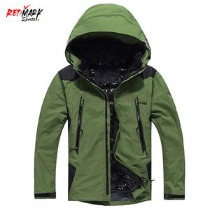Veste coupe-vent softshell d'hiver pour hommes personnalisée avec capuche manteau en toile coupe-vent et imperméable avec col montant - Product Image 3