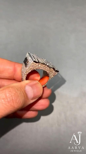 Custom Iced Out Moissanite Letter <b>Ring</b> Baguette <b>Gold</b> Plated Resizable Wedding Band for <b>Men</b> Party Jewelry - Product Image 2