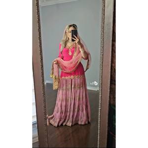 Nouveau haut de soirée de créateur, Sharara Plazzo et Dupatta UC-(1172) - Product Image 2