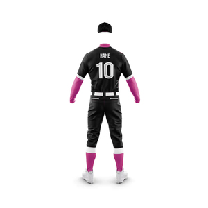 Professional Men's Customized Color Logo V-neck Short Sleeve Softball Uniforms Comfortable Breathable 100% Polyester High - Product Image 2