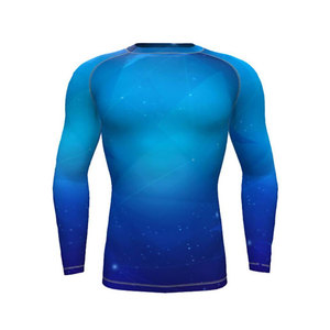 Premium Sublimation Printed Spandex Workout <b>Shirt</b> Stretchable Full Sleeve <b>Compression</b> New Hot Selling OEM Men's Rash Guard - Product Image 6